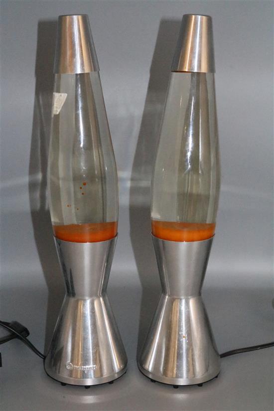Pair of Mathmos lava lights